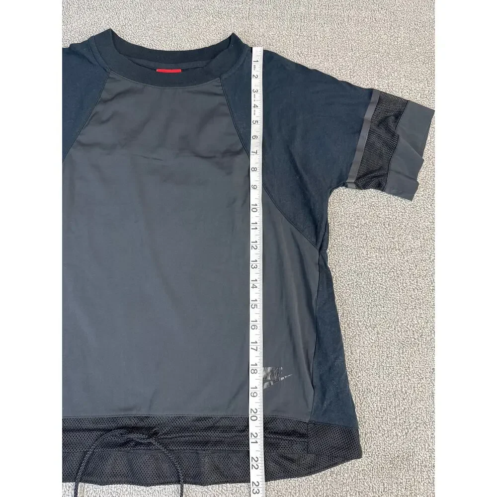 Nike Top Short Sleeve Bonded Mesh T-shirt Activewear Running Black Size‎ XS